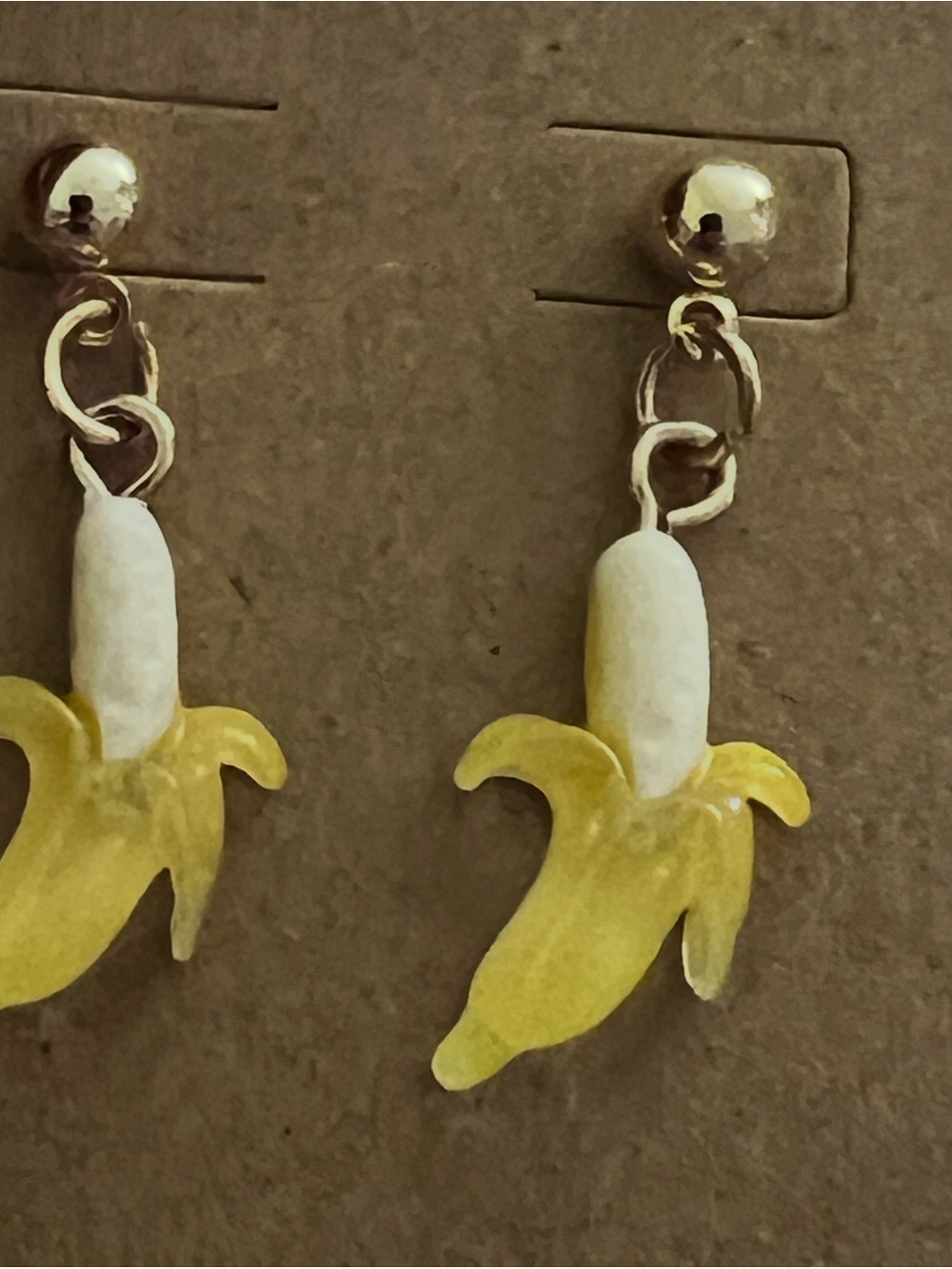 Yellow Banana Dangle Earrings